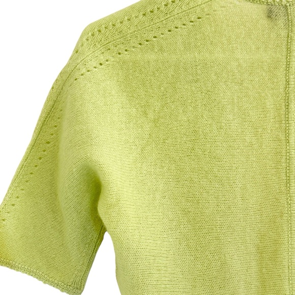 Cristopher Fischer Women's Lime Green 100% Cashmere Cardigan Size S - Picture 3 of 8